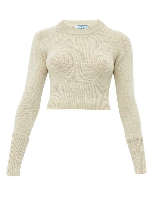 Matchesfashion.com Prada - Cropped Cashmere Sweater - Womens - Beige