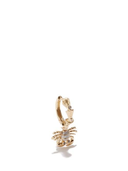 Ladies Fine Jewellery Yvonne Lon - Scorpio Diamond & 9kt Gold Single Earring - Womens - Yellow Gold