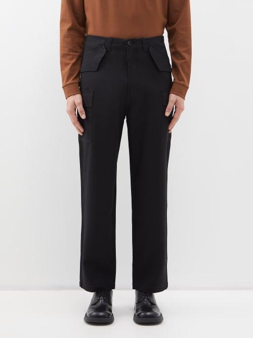 Winnie New York - Flap-pocket Wool Trousers - Mens - Black