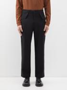 Winnie New York - Flap-pocket Wool Trousers - Mens - Black