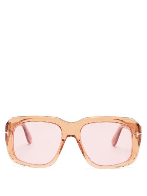 Tom Ford - Bailey Square Acetate Sunglasses - Mens - Light Brown
