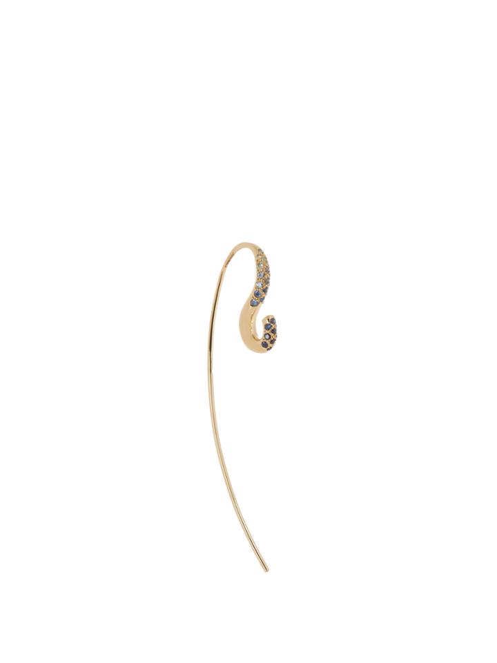 Charlotte Chesnais Fine Jewellery Hook Sapphire, Topaz & Yellow-gold Earring