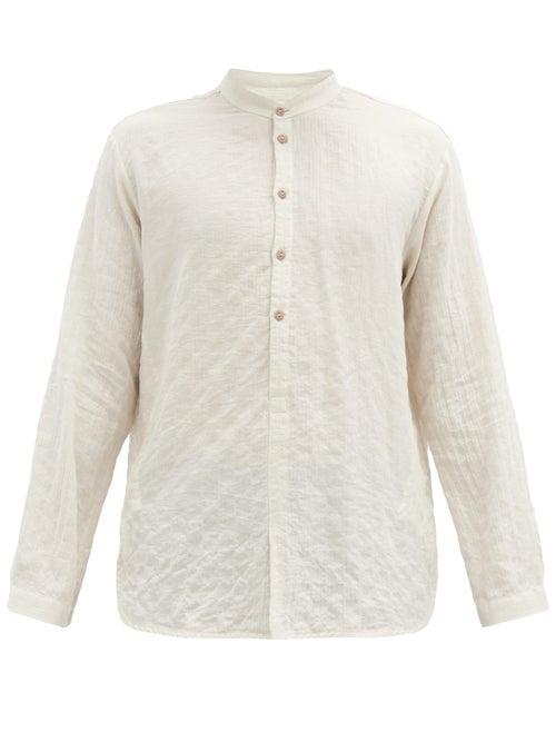 Matchesfashion.com Toogood - The Botanist Stand-collar Cotton-blend Shirt - Mens - White
