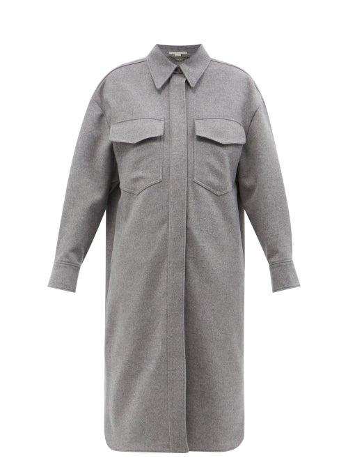 Stella Mccartney - Linda Single-breasted Brushed-wool Coat - Womens - Grey