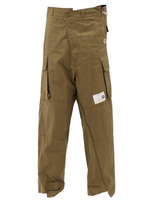 Mihara Yasuhiro - Deconstructed Cotton-canvas Cargo Trousers - Mens - Khaki