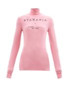 Raf Simons - Ataraxia-print Roll-neck Jersey Long-sleeved Top - Womens - Pink