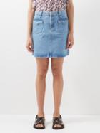 A.p.c. - Manue Patch-pocket Denim Mini Skirt - Womens - Light Denim