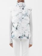 66 North - Dyngja Mountain-print Down Gilet - Womens - White/black