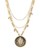 Matchesfashion.com Alexander Mcqueen - Crystal-amulet Necklace - Womens - Gold