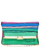 Matchesfashion.com Bienen-davis - Pm Rainbow-striped Lurex Clutch - Womens - Multi