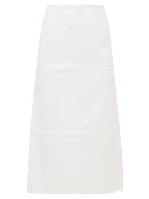 Matchesfashion.com A.w.a.k.e. Mode - Twelve Square Faux Leather Skirt - Womens - White