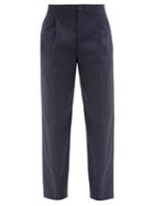 Matchesfashion.com A.p.c. - Amalfi Cotton-crepe Trousers - Womens - Navy