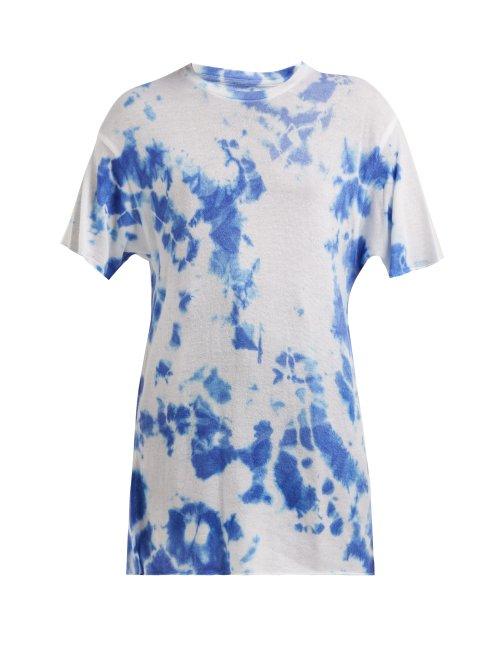 Matchesfashion.com The Elder Statesman - Tie Dye Cashmere And Silk Blend T Shirt - Womens - White Multi