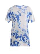 Matchesfashion.com The Elder Statesman - Tie Dye Cashmere And Silk Blend T Shirt - Womens - White Multi
