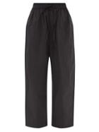 Ladies Rtw Co - Cropped Cotton-blend Poplin Trousers - Womens - Black