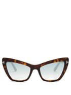 Tom Ford Eyewear Valesca Mirrored Cat-eye Sunglasses