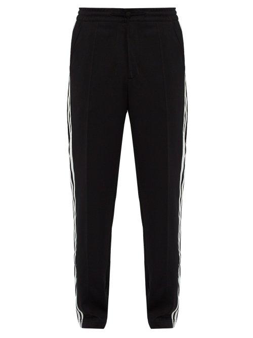 Matchesfashion.com Y-3 - Three Stripe Technical Jersey Track Pants - Mens - Black