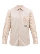 Matchesfashion.com Burberry - Crayes Patchwork-striped Cotton-poplin Shirt - Mens - Beige Multi