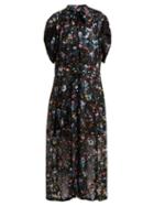Matchesfashion.com Preen By Thornton Bregazzi - Gina Floral Print Silk Blend Dress - Womens - Black Print