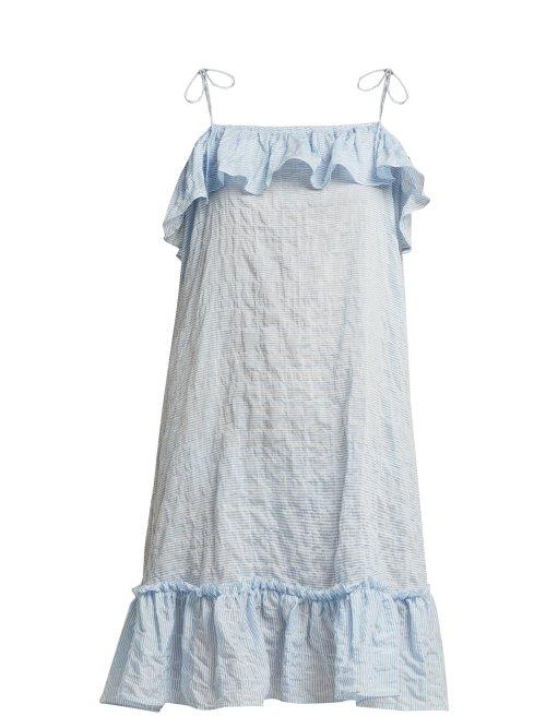 Matchesfashion.com Loup Charmant - Porto Striped Cotton Dress - Womens - Blue Stripe