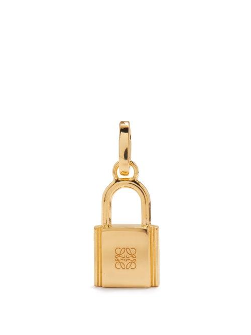 Loewe - Anagram 24kt Gold-plated Padlock Charm - Womens - Gold