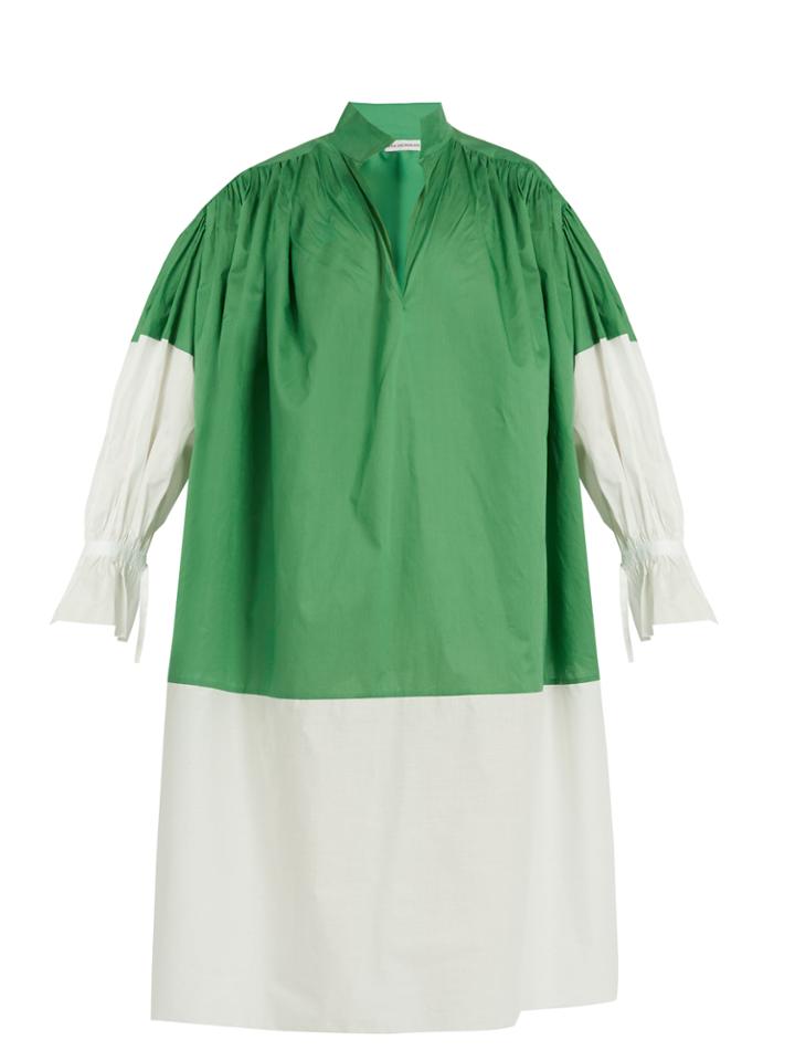 Vika Gazinskaya Bi-colour Cotton-poplin Dress