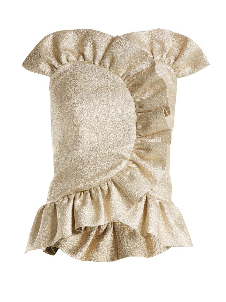 Osman Bette Ruffle Lam Top