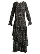 Preen Line Amina Tiered Vine-print Dress