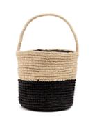 Sensi Studio Bi-colour Toquilla-straw Basket Bag