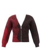 Alexander Mcqueen - Zipped Ombr-wool Cardigan - Womens - Multi