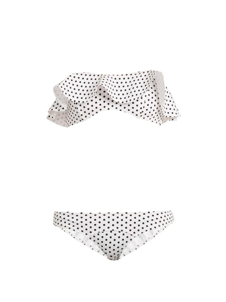 Lisa Marie Fernandez Natalie Polka-dot Print Bonded Bikini