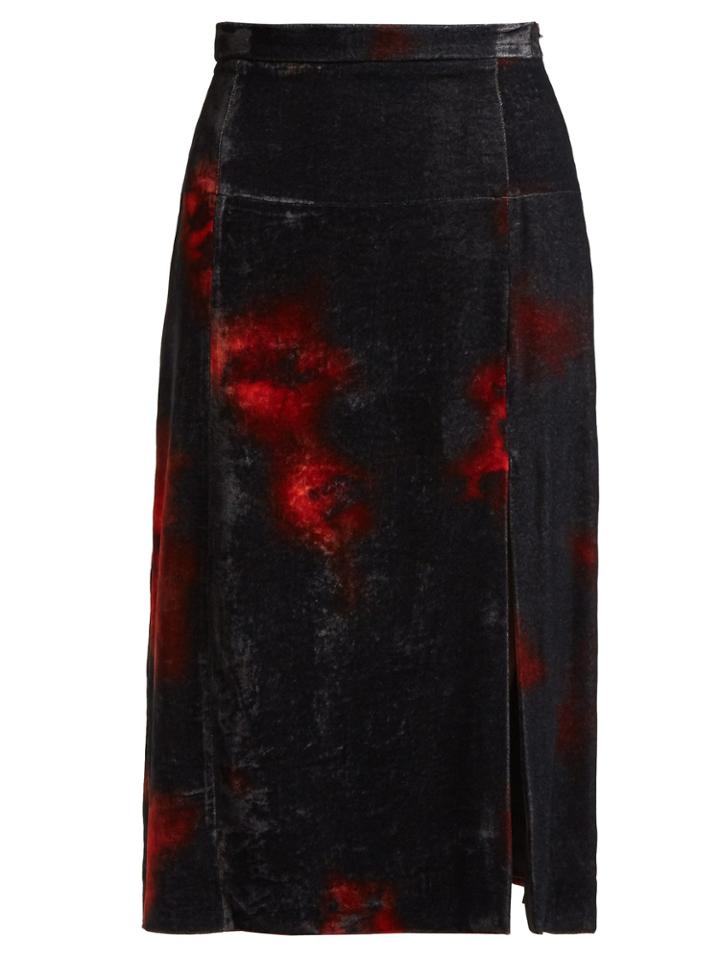 Altuzarra Pennant Tie-dye Velvet Midi Skirt