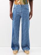 Ahluwalia - Priya Organic-cotton Wide-leg Jeans - Mens - Light Indigo