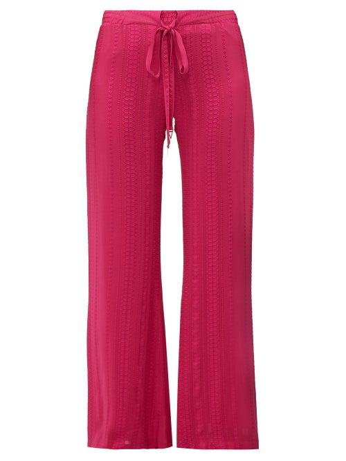 Matchesfashion.com Zeus + Dione - Alcestes Silk Blend Trousers - Womens - Pink