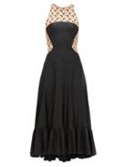 Matchesfashion.com Marine Serre - Crescent Moon Print Sleeveless Dress - Womens - Black Beige