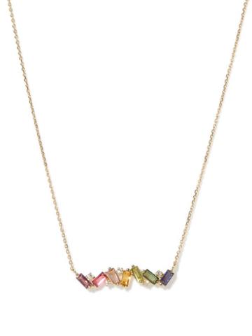 Suzanne Kalan - Frenesia Diamond, Rhodolite & 14kt Gold Necklace - Womens - Gold Multi