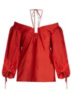 Rosie Assoulin Off-the-shoulder Silk-gazar Top