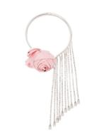 Matchesfashion.com Miu Miu - Satin Rose And Crystal Choker - Womens - Pink