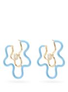 Matchesfashion.com Bea Bongiasca - Flower Power 9kt Gold, Topaz & Enamel Earrings - Womens - Blue Multi