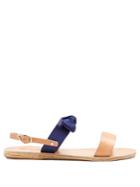 Ancient Greek Sandals Clio Bow-embellished Leather And Satin Sandals