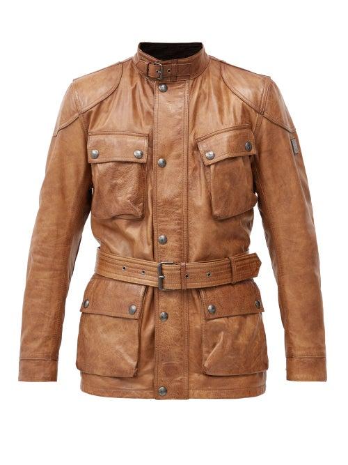 Matchesfashion.com Belstaff - Trialmaster Panther 2.0 Leather Jacket - Mens - Light Brown