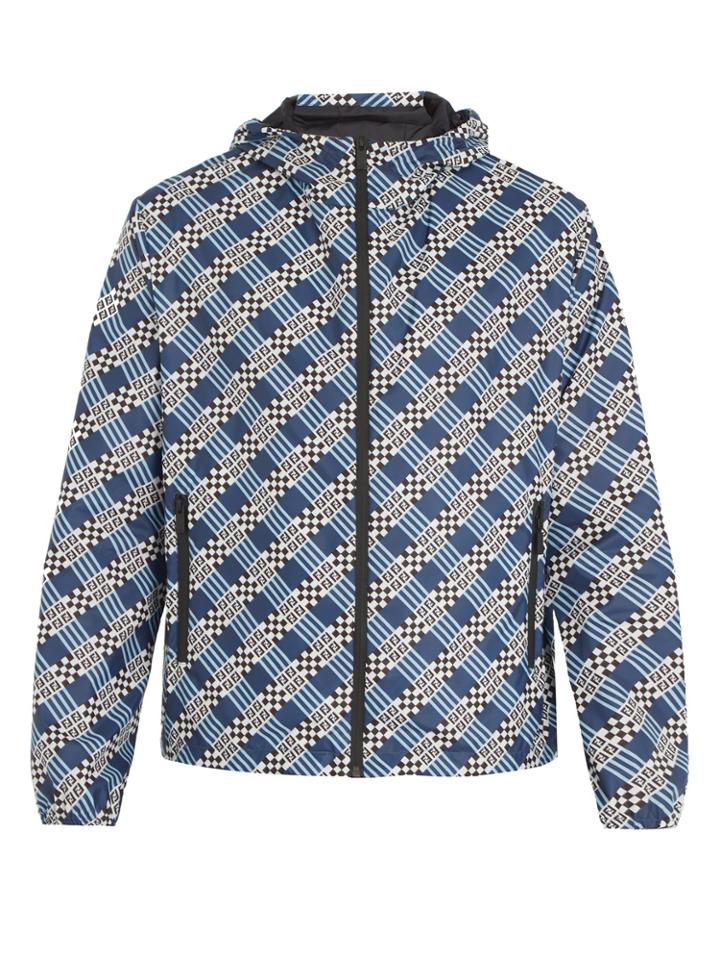 Fendi Logo Damier-print Lightweight Jacket