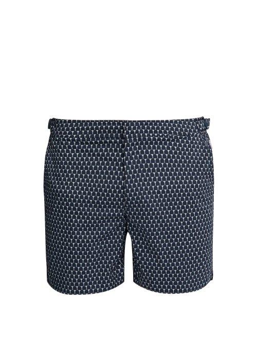 Matchesfashion.com Orlebar Brown - Bulldog Sport Cerchio Print Swim Shorts - Mens - Navy