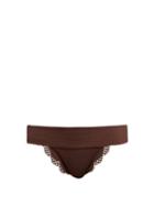 Matchesfashion.com Marysia - Santa Clara Scallop Edged Bikini Briefs - Womens - Brown