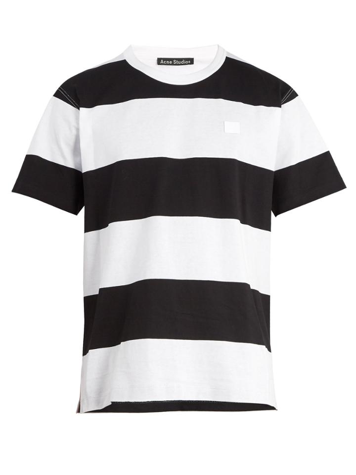 Acne Studios Ned Face Striped Cotton T-shirt