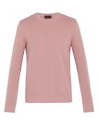 Matchesfashion.com Altea - Ribbed Crew Neck Cotton Sweater - Mens - Pink