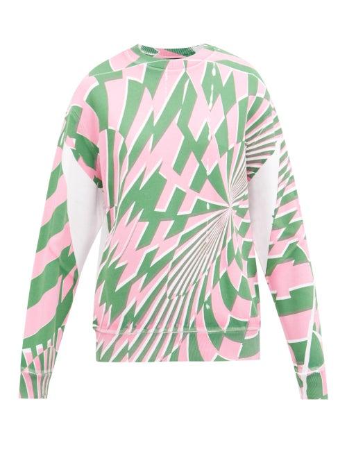 Stella Mccartney - X Ed Curtis Optical Illusion Print Sweatshirt - Womens - Multi Pink