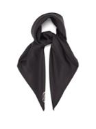 Matchesfashion.com Lescarf - Logo-print Silk-twill Scarf - Womens - Black