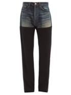 Matchesfashion.com Balenciaga - Panelled Straight-leg Jeans - Mens - Black Blue