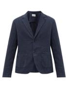 Matchesfashion.com Folk - Single-breasted Linen-blend Jacket - Mens - Navy
